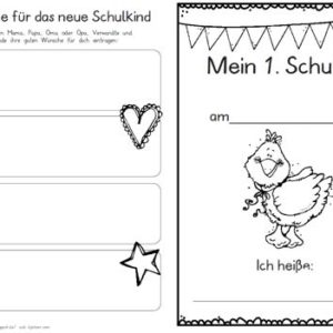 Erster Schultag – Hausaufgabenheftchen – Ente