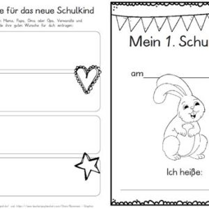 Erster Schultag – Hausaufgabenheftchen – Hase