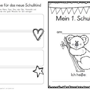 Erster Schultag – Hausaufgabenheftchen – Koala
