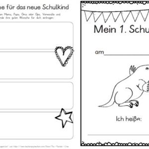 Erster Schultag – Hausaufgabenheftchen – Maulwurf