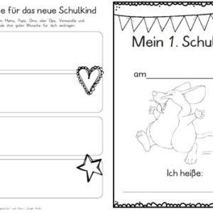 Erster Schultag – Hausaufgabenheftchen – Maus