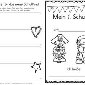 Erster Schultag – Hausaufgabenheftchen – Pirat