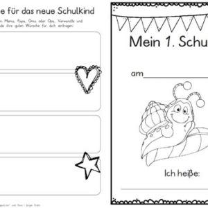 Erster Schultag – Hausaufgabenheftchen – Schnecke