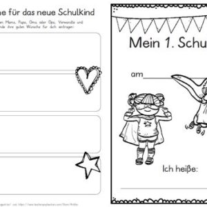 Erster Schultag – Hausaufgabenheftchen – Superheld