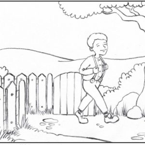 Bildkarten Peter und der Wolf - schwarz-weiß