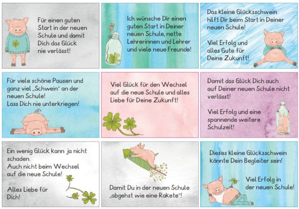 Kärtchen zum Abschied von der Grundschule