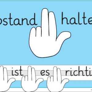 Plakate: Abstand halten (Wortabstand)