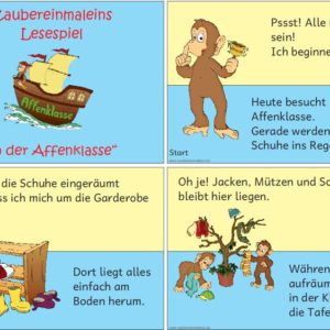 Lesespiel In der Affenklasse