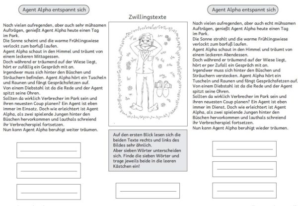 Zwillingstexte Agent Alpha
