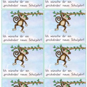 Prickelndes neues Schuljahr mit Affenmotiven