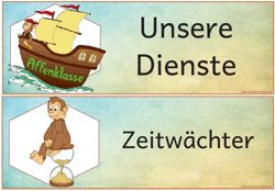 Diensteschilder Affenklasse