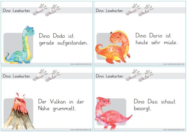 Lesekarten Dinosaurier