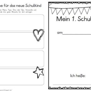 Erster Schultag – Hausaufgabenheftchen – blanko