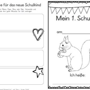Erster Schultag – Hausaufgabenheftchen – Eichhörnchen