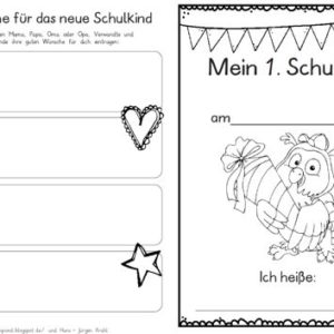 Erster Schultag – Hausaufgabenheftchen – Eule