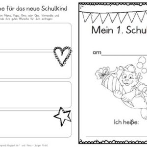 Erster Schultag – Hausaufgabenheftchen – Seehund