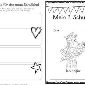 Erster Schultag – Hausaufgabenheftchen – Zebra