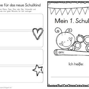 Erster Schultag - Hausaufgabenheftchen - Raupe