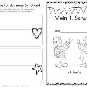 Erster Schultag – Hausaufgabenheftchen – Kinder