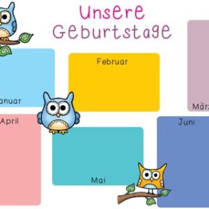 Geburtstagskalender Eulen