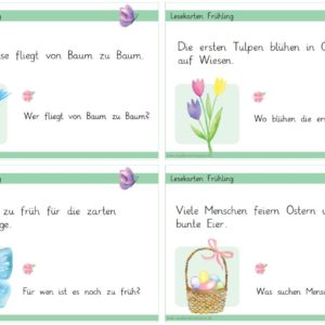 Lesekarten Frühling