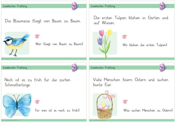 Lesekarten Frühling
