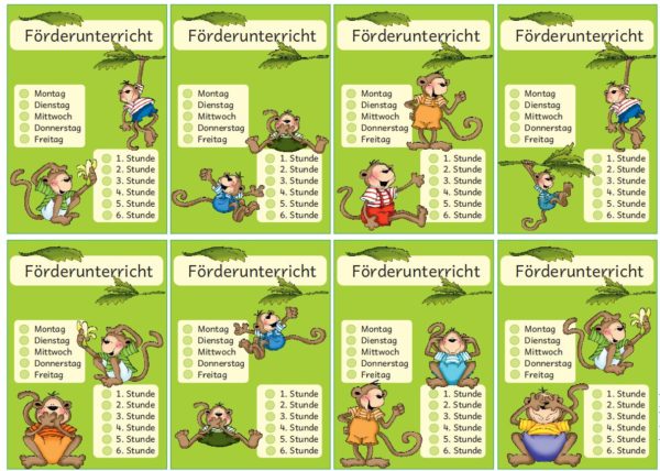 Förderkarten Affen