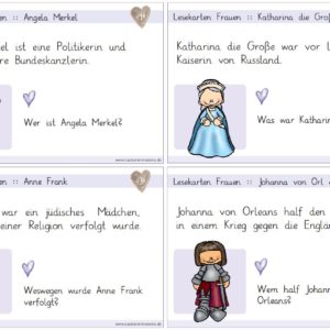 Lesekarten Frauen