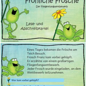 Fröhliche Frösche - Lese-und Abschreibkartei