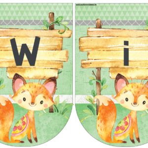 Wimpelkette "Willkommen 1./2./3./4. Klasse" mit Fuchs