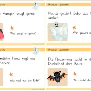 Gruselige Lesekarten
