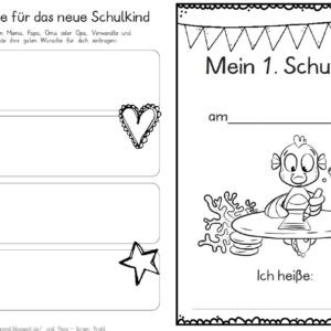 Erster Schultag – Hausaufgabenheftchen – Seepferdchen