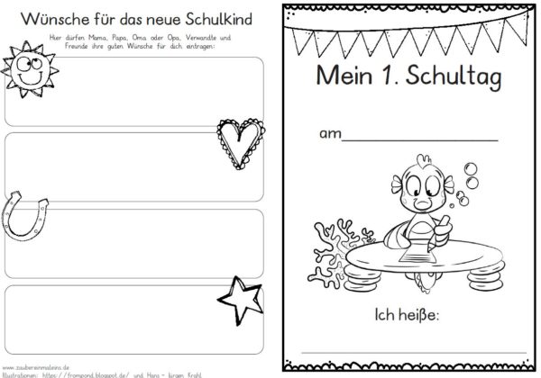 Erster Schultag – Hausaufgabenheftchen – Seepferdchen