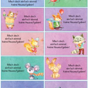120 kleine Hausaufgabengutscheine