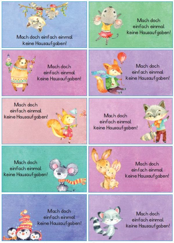 120 kleine Hausaufgabengutscheine