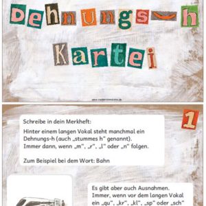 Dehnungs-h -- Kartei und Bildkarten