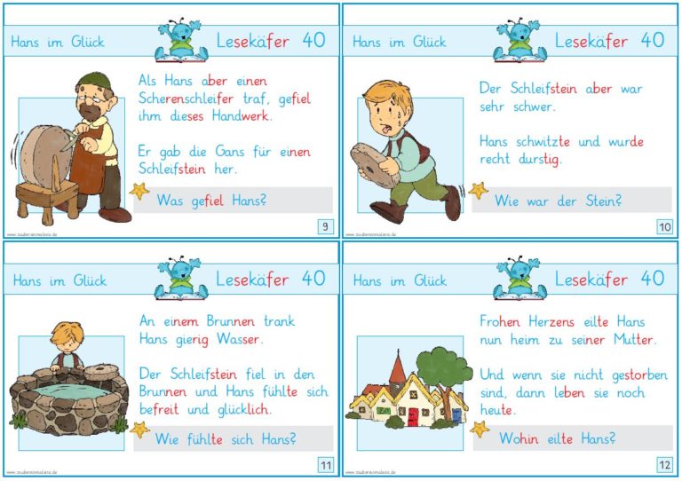 Hans Im Glück Märchen Text Lesekäfer: Hans im Glück – Zaubereinmaleins Shop