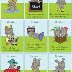 Lesespiel Hippo und Hippline