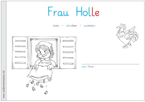 Wortschatzarbeit Frau Holle - einfaches Schreibheft