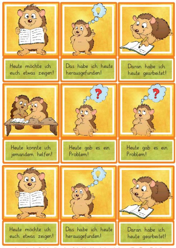 Reflexionskarten Igel