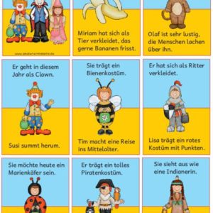 Lesespiel Karneval - Fasching