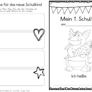 Erster Schultag – Hausaufgabenheftchen – Konstantin