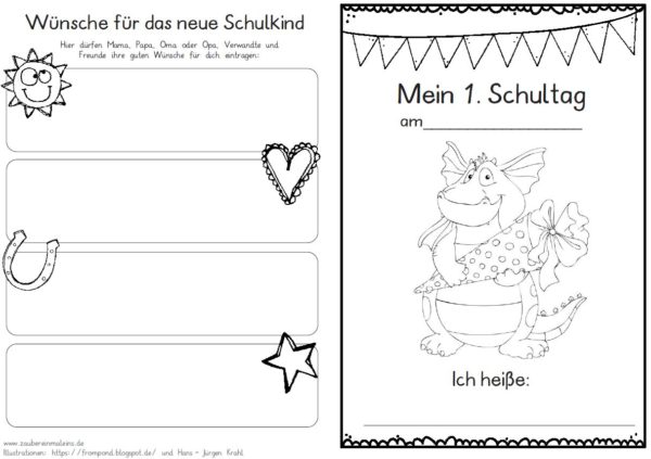 Erster Schultag – Hausaufgabenheftchen – Konstantin