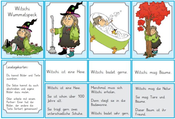 26 differenzierte Legelesekarten Witschi Wummelspeck