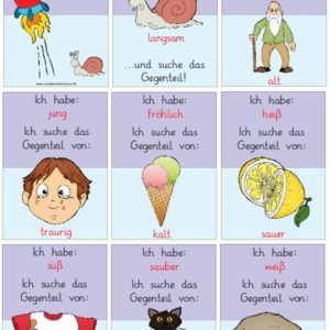 Lesespiel Gegensätze