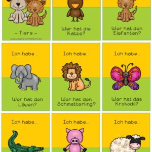 Lesespiel Tiere II