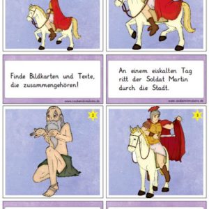 Leselegekarten Sankt Martin - Schreibstreifenheft