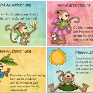 Mini-Auszeichnungen mit Affenmotiven