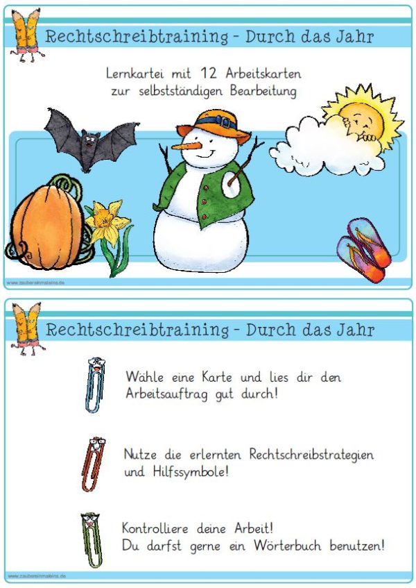 Rechtschreibtraining - Durch das Jahr