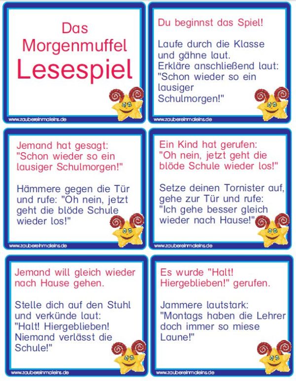 Morgenmuffel-Lesespiel